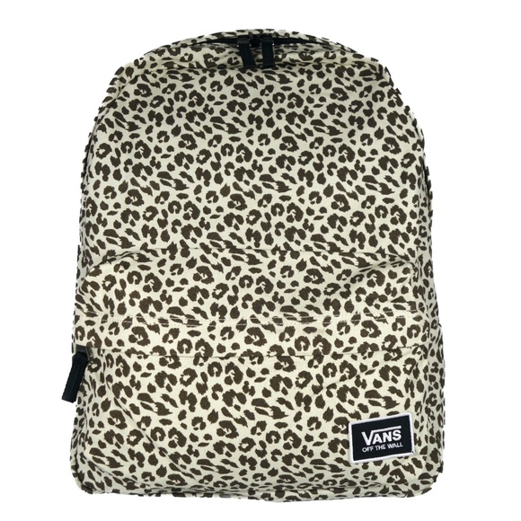 vans realm leopard print backpack